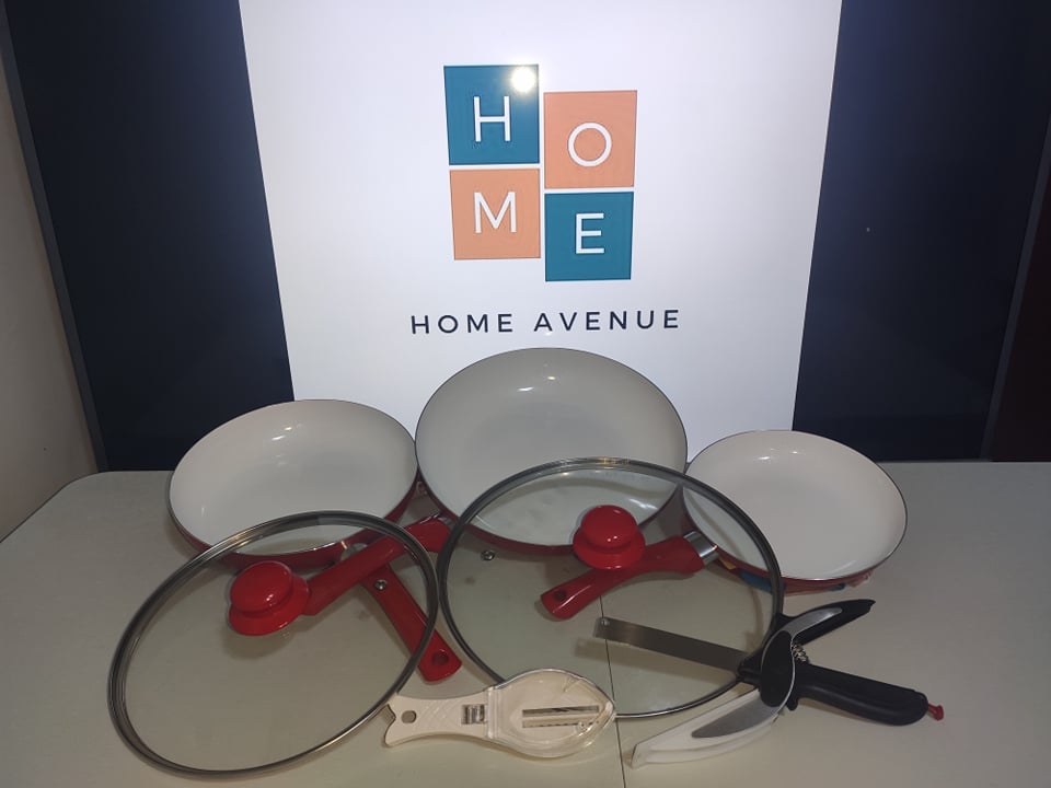 AUTHENTIC 5 in 1 CERAMIC PAN With FREE CLEVER CUTTER AND FISH SCALER