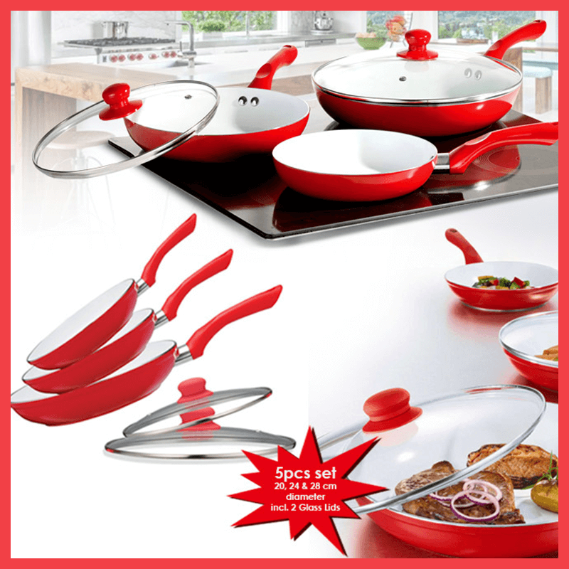 AUTHENTIC 5 in 1 CERAMIC PAN With FREE CLEVER CUTTER AND FISH SCALER